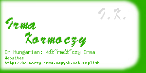 irma kormoczy business card